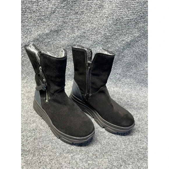 Bos. & Co. Black Suede Boots with Faux Fur Liner Size 36 MSRP $199.95